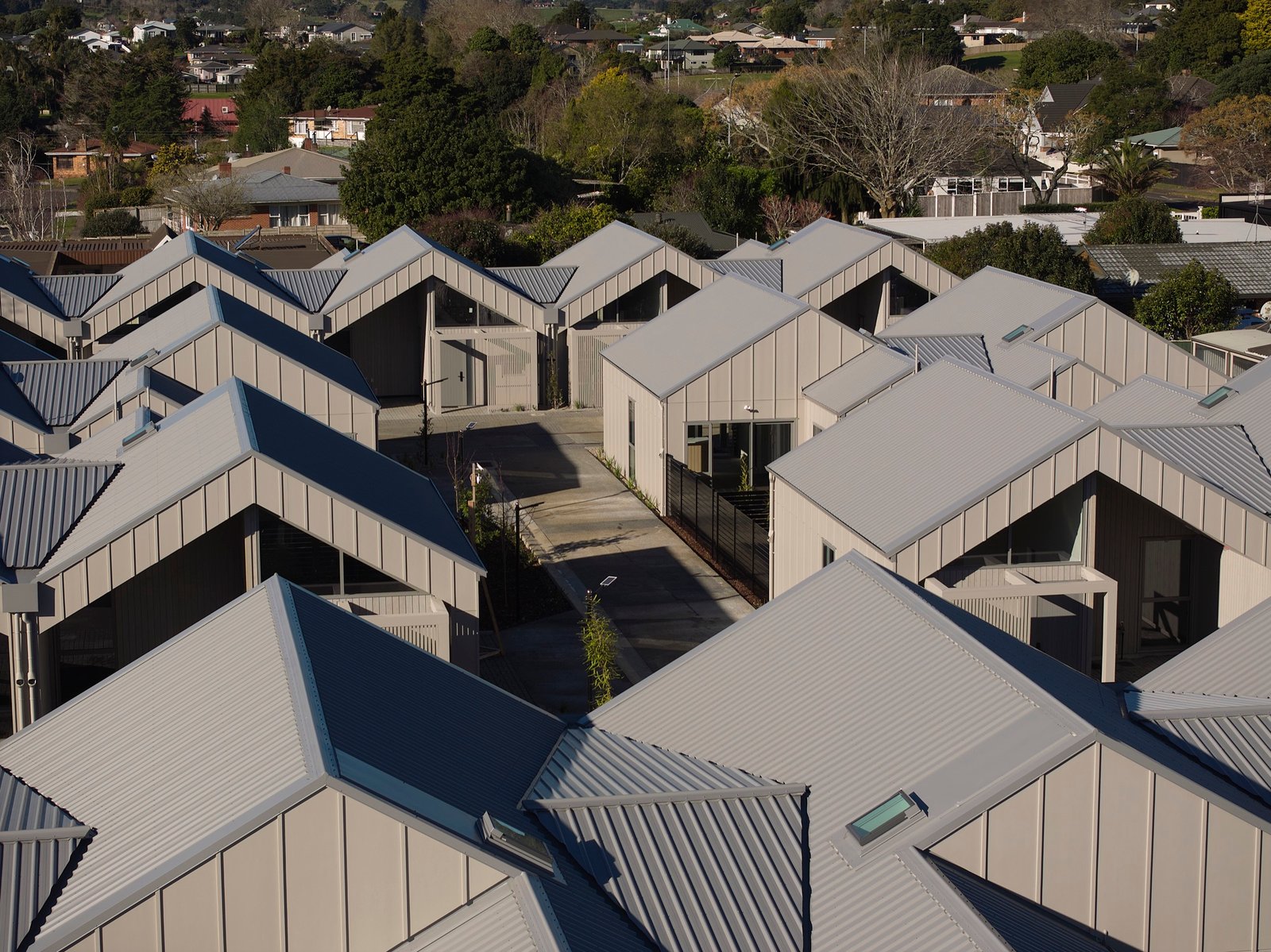 Aerial overview of the completed development